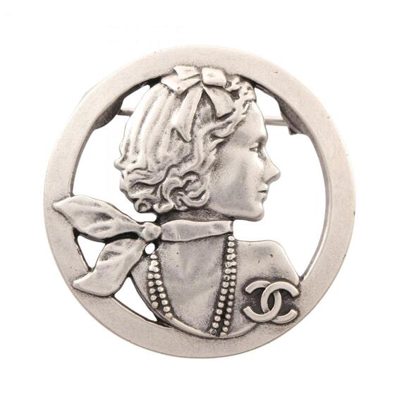 CHANEL Jewelry - CHANEL Authentic Silver Logo Brooch